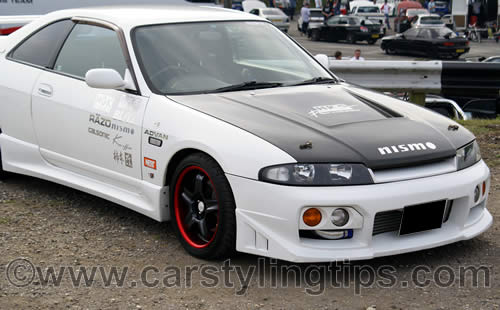 Skyline bodykit. A closer view of the front of this Nissan Skyline so you 
