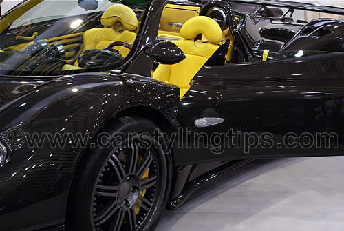 Yellow Leather Car Seats In A Pagani Zonda Carbon