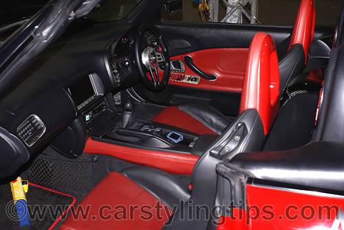 2 Tone Red And Black Leather S2000 Car Seats